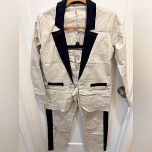 Kelle 2piece Cream and Black Dance Suit